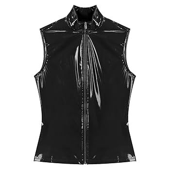 Amazon.com: easyforever Women's Sexy Shiny Latex Zipper
